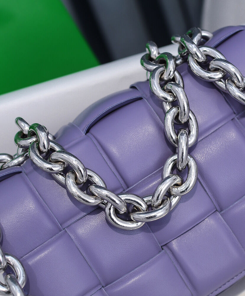 Bottega Veneta Chain Cassette Crossbody Bag Lambskin Purple